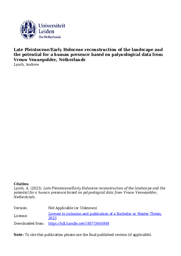 Archeological research in the polder